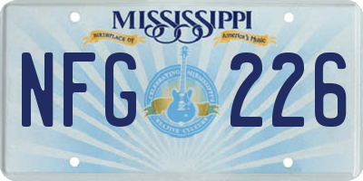 MS license plate NFG226