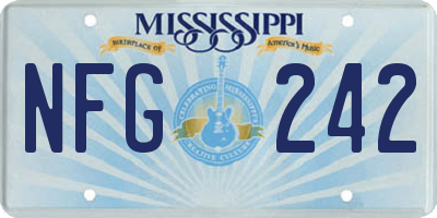 MS license plate NFG242