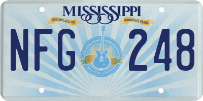 MS license plate NFG248