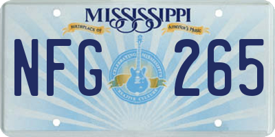 MS license plate NFG265