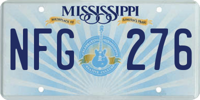 MS license plate NFG276