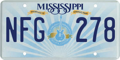 MS license plate NFG278