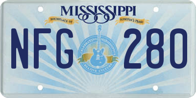 MS license plate NFG280