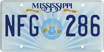 MS license plate NFG286