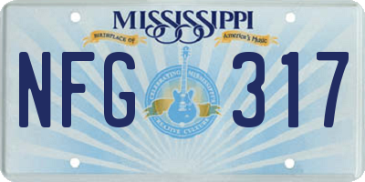 MS license plate NFG317