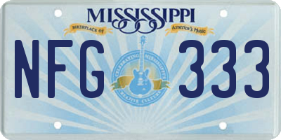 MS license plate NFG333