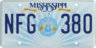 MS license plate NFG380