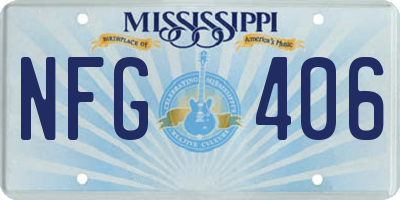 MS license plate NFG406