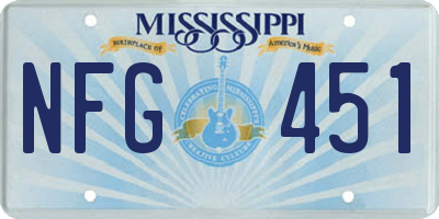 MS license plate NFG451