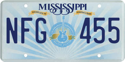 MS license plate NFG455
