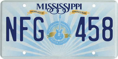 MS license plate NFG458