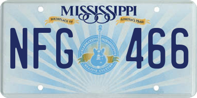MS license plate NFG466