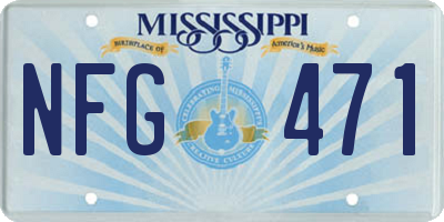 MS license plate NFG471