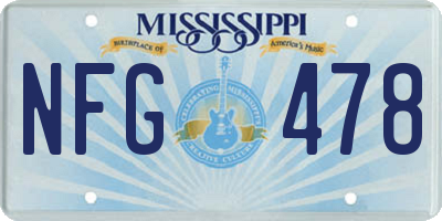 MS license plate NFG478