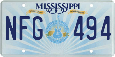 MS license plate NFG494