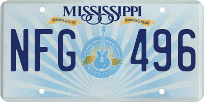 MS license plate NFG496