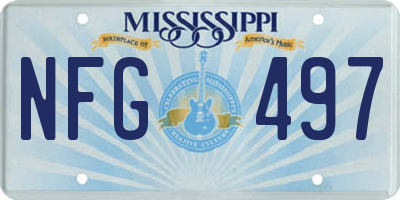 MS license plate NFG497