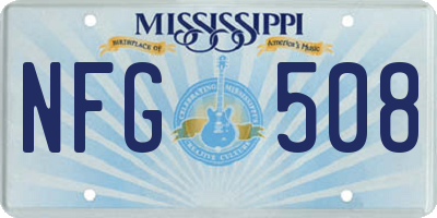 MS license plate NFG508