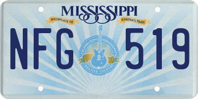 MS license plate NFG519
