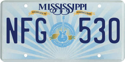 MS license plate NFG530