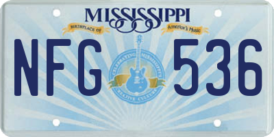 MS license plate NFG536
