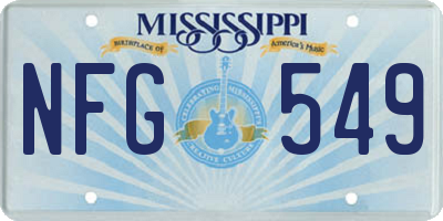 MS license plate NFG549