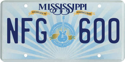 MS license plate NFG600
