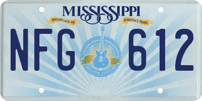 MS license plate NFG612