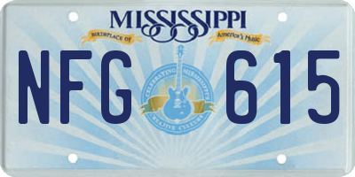 MS license plate NFG615