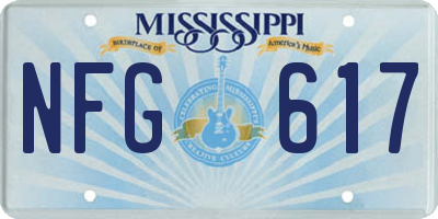 MS license plate NFG617
