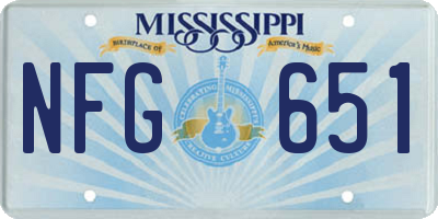 MS license plate NFG651