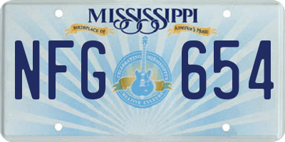 MS license plate NFG654