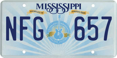 MS license plate NFG657