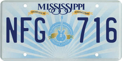 MS license plate NFG716