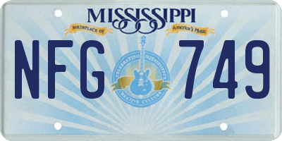 MS license plate NFG749