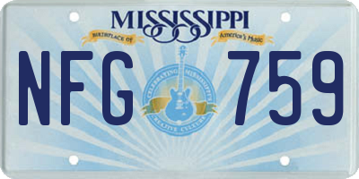 MS license plate NFG759
