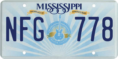 MS license plate NFG778