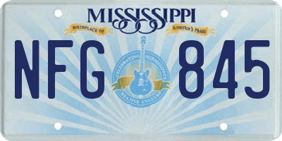 MS license plate NFG845