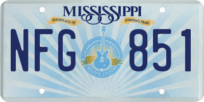 MS license plate NFG851