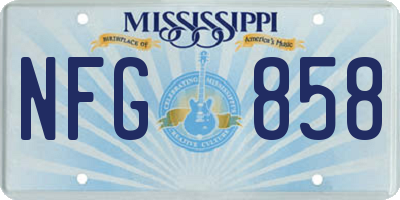 MS license plate NFG858