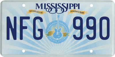 MS license plate NFG990