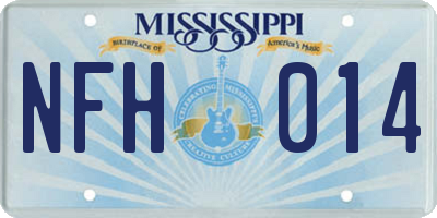 MS license plate NFH014