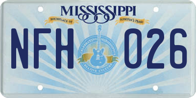 MS license plate NFH026