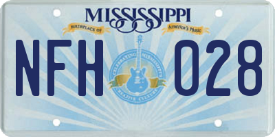 MS license plate NFH028