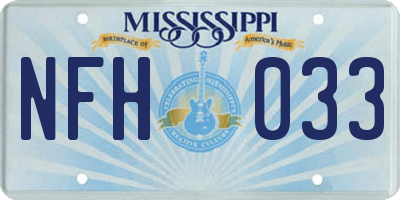 MS license plate NFH033