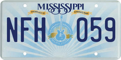 MS license plate NFH059
