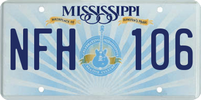 MS license plate NFH106