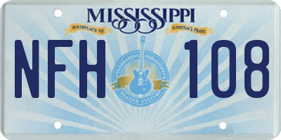MS license plate NFH108