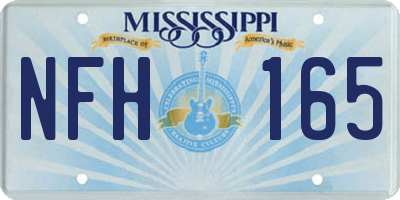 MS license plate NFH165