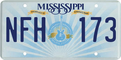 MS license plate NFH173